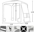 Beach Cabana, 6.5'×6.5' Beach Canopy, Easy Set up and Take Down, Cabana Tent with Sand Pockets, Instant Sun, alternate view 3