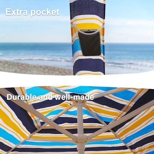 Beach Cabana, 6.5'×6.5' Beach Canopy, Easy Set up and Take Down, Cabana Tent with Sand Pockets, Instant Sun, alternate view 5