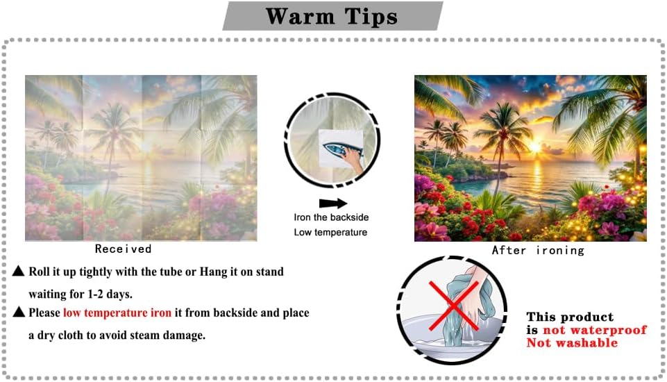 Beach Ocean Backdrop, Summer Hawaiian Beach Photography Backdrop, Palm Tree Sea Luau Aloha Party Banner for, alternate view 6