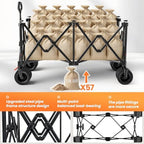 Beach Wagon Carts Foldable 570LBS Collapsible Wagon with Big All-Terrain Wheels for Sand 330L Heavy Duty Utility, alternate