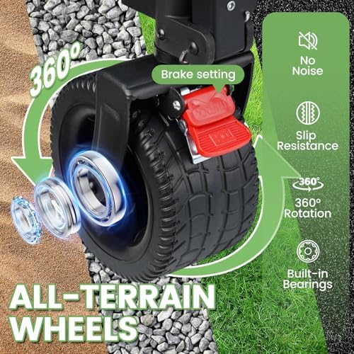Beach Wagon Carts Foldable 580LBS Collapsible Wagon with Big All-Terrain Wheels for Sand 340L Heavy Duty Utility, alternate