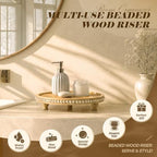 Beaded Bamboo Wood Display Riser for Coffee Table, Original Wood in Bamboo, alternate view 5