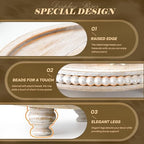 Beaded Round Display Riser for Bathroom Sink Decor, Light Natural in 11.2‘’ × 11.2‘’ × 2.4‘’ in Light-Natural, alternate view