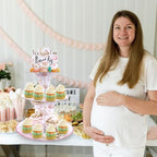 Bear Baby Shower Cupcake Stand - We Can Bearly Wait Decorations in Pink, alternate view 2
