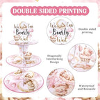 Bear Baby Shower Cupcake Stand - We Can Bearly Wait Decorations in Pink, alternate view 4