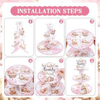 Bear Baby Shower Cupcake Stand - We Can Bearly Wait Decorations in Pink, alternate view 5