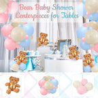 Bear Table Centerpieces for Baby Shower - Set of 6 Bear Balloon Baby Shower Decorations Include Stuffed Bears, alternate view