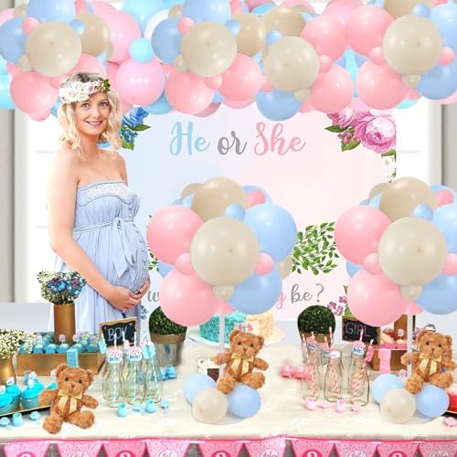 Bear Table Centerpieces for Baby Shower - Set of 6 Bear Balloon Baby Shower Decorations Include Stuffed Bears, alternate view