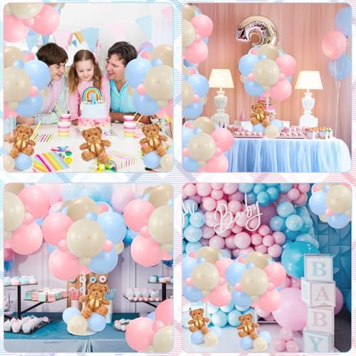 Bear Table Centerpieces for Baby Shower - Set of 6 Bear Balloon Baby Shower Decorations Include Stuffed Bears, alternate view
