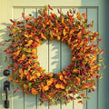 Beautiful 24 Inch Fall Berry Floral Wreath for Front Door in Orange/Yellow/Green