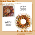 Beautiful 24 Inch Fall Berry Floral Wreath for Front Door in Orange/Yellow/Green, alternate view 3