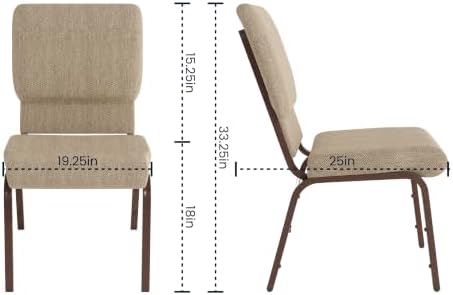 Beige 18.5" W Stacking Church Chair, 4-Pack, alternate view 2