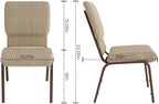 Beige 18.5" W Stacking Church Chair, 4-Pack, alternate view 2