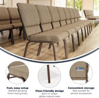 Beige 18.5" W Stacking Church Chair, 4-Pack, alternate view 3
