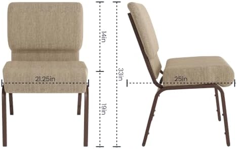 Beige 21" W Stacking Church Chair, 4-Pack, alternate view 2