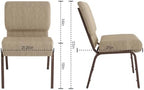 Beige 21" W Stacking Church Chair, 4-Pack, alternate view 2