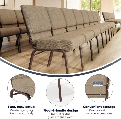 Beige 21" W Stacking Church Chair, 4-Pack, alternate view 3