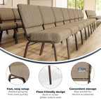 Beige 21" W Stacking Church Chair, 4-Pack, alternate view 3