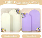 Beige and Purple Arch Backdrop Covers 7.2FT 6FT Party Wedding Arch Covers Stretchy Backdrop Set of 2 Baby Shower, alternate