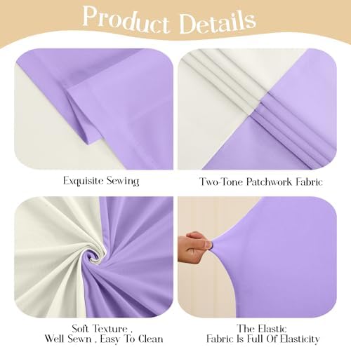 Beige and Purple Arch Backdrop Covers 7.2FT 6FT Party Wedding Arch Covers Stretchy Backdrop Set of 2 Baby Shower, alternate