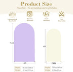 Beige and Purple Arch Cover 2 Set-7.2FT, 6FT Arch Backdrop Cover Spandex Fitted Wedding Arch Stand Covers for, alternate view