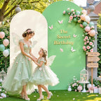 Beige and Sage Green Arch Backdrop Cover Set of 2-7.2 and 6ft Spandex Wedding Arch Covers Stretchy Backdrop for, alternate