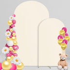 Beige Arch Backdrop Cover 7.2FT 6FT Wedding Arch Covers Stretchy Backdrop Set of 2 for Baby Shower Birthday