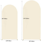 Beige Arch Backdrop Cover 7.2FT 6FT Wedding Arch Covers Stretchy Backdrop Set of 2 for Baby Shower Birthday, alternate view 6