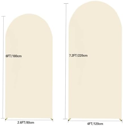 Beige Arch Backdrop Cover 7.2FT 6FT Wedding Arch Covers Stretchy Backdrop Set of 2 for Baby Shower Birthday, alternate view 6