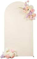 Beige Arch Backdrop Cover for Wedding, 8FT Beige Arch Cover Stretchy Backdrops, Double-Sided Arch Stand Covers