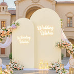 Beige Arch Backdrop Cover for Wedding, 8FT Beige Arch Cover Stretchy Backdrops, Double-Sided Arch Stand Covers, alternate