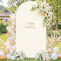 Beige Arch Backdrop Covers, 6FT Polyester Fitted Wedding Arch Stand Cover Round Top Chiara Stretchy Arch