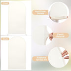 Beige Arch Backdrop Covers, 6FT Polyester Fitted Wedding Arch Stand Cover Round Top Chiara Stretchy Arch, alternate view 7