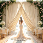 Beige Backdrop Curtain - 20x10FT Back Drop Curtains for Parties Wrinkle-Free Soft Polyester Photo Backdrop, alternate view 6