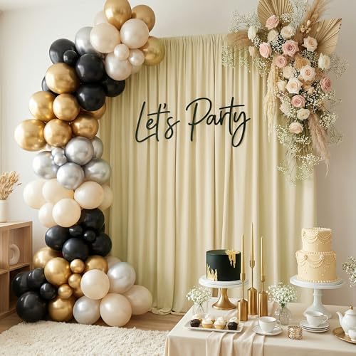 Beige Backdrop Curtains Drapes for Parties Wedding, 5x10FT 2 Panel in 5'(W) x 10'(H), 2 panels in Beige, alternate view 6