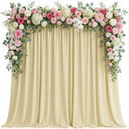 Beige Backdrop Curtains Drapes for Parties Wedding, 5x8FT 2 Panel in 5'(W) x 8'(H), 2 panels in Beige