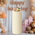 Beige Cylinder Pedestal Stand Cover 1 Pcs