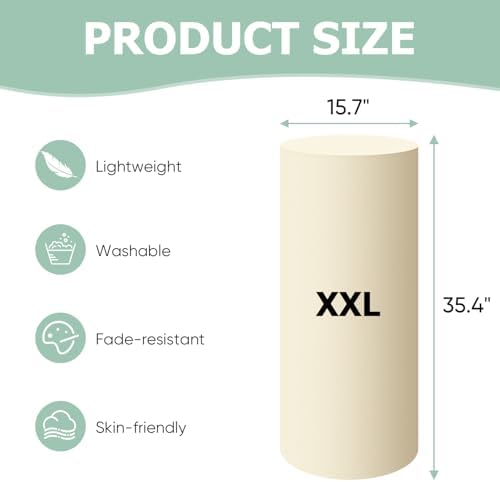 Beige Cylinder Pedestal Stand Cover 1 Pcs, alternate view 2