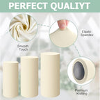 Beige Cylinder Pedestal Stand Cover 1 Pcs, alternate view 3