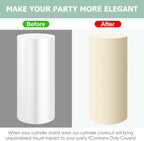 Beige Cylinder Pedestal Stand Cover 1 Pcs, alternate view 4