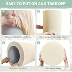 Beige Cylinder Pedestal Stand Cover 1 Pcs, alternate view 5