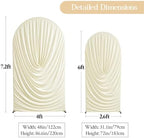 Beige Draped Arch Backdrop Covers 7.2 and 6 FT, Cream Draped Arch Cover Stretchy Backdrop Set of 2 for Birthday, alternate