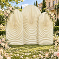 Beige Draped Arch Cover, 6FT, 6.6FT & 7.2FT Ruched Ripple Arch Covers
