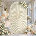 Beige Draped Arch Cover, 6FT Elegant Wedding Arch Backdrop Cover in 6FT in Beige