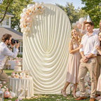 Beige Draped Arch Cover, 6FT Elegant Wedding Arch Backdrop Cover in 6FT in Beige, alternate view 2