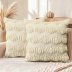 Beige Fall Pumpkin Throw Pillow Covers 18x18 Inch in 18x18 Inch