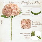 Beige Neutral Real Touch Hydrangea Artificial Flowers, Latex in Beige, alternate view 2