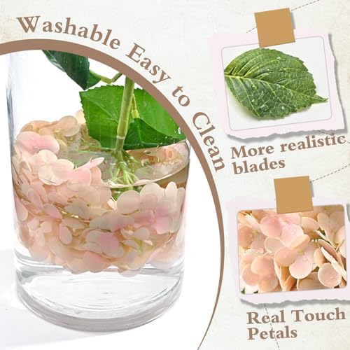 Beige Neutral Real Touch Hydrangea Artificial Flowers, Latex in Beige, alternate view 4