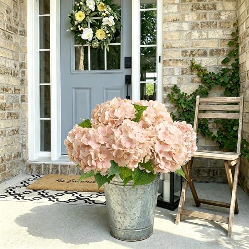 Beige Neutral Real Touch Hydrangea Artificial Flowers, Latex in Beige, alternate view 5