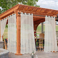Beige Outdoor Sheer Curtains for Patio Waterproof 4 Pcs 54x120 Inch in 54x120 Inch in Beige